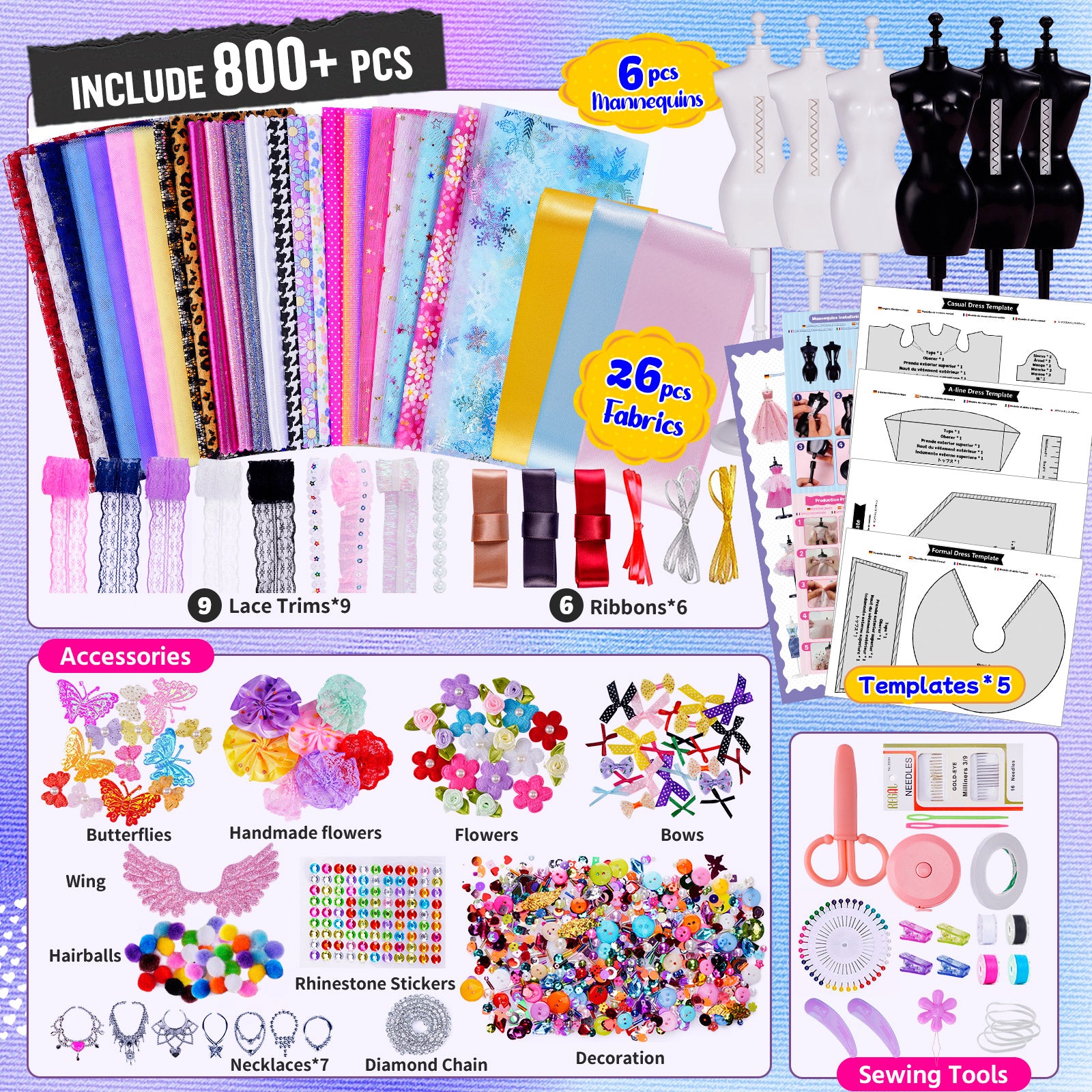 Fashion Design Kit - Creativity DIY Arts & Crafts Kit Sewing Kit onetofour1234 Fashion Design Kit - Creativity DIY Arts & Crafts Kit Sewing Kit onetofour1234